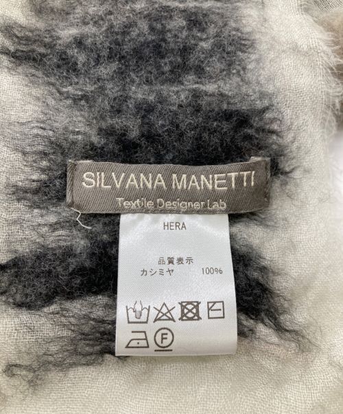 SILVANA MANETTI（シルヴァナ マネッティ）SILVANA MANETTI (シルヴァナ マネッティ) CASHMERE STOLE - HERA WHITE/BLACK/BROWNの古着・服飾アイテム