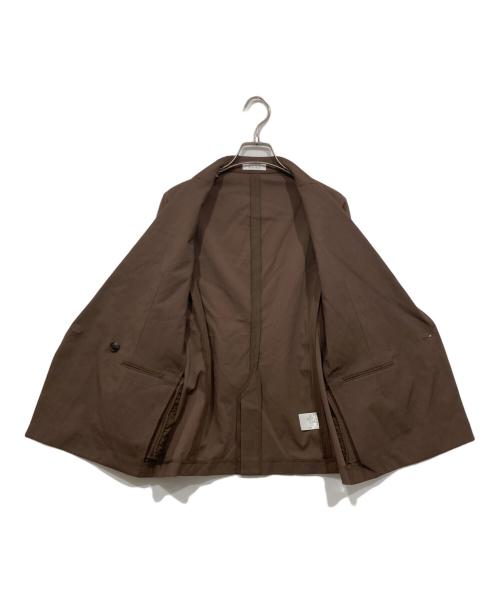 PLST（プラステ）PLST (プラステ) リネンブレンドダブルジャケット ブラウン サイズ:Mの古着・服飾アイテム