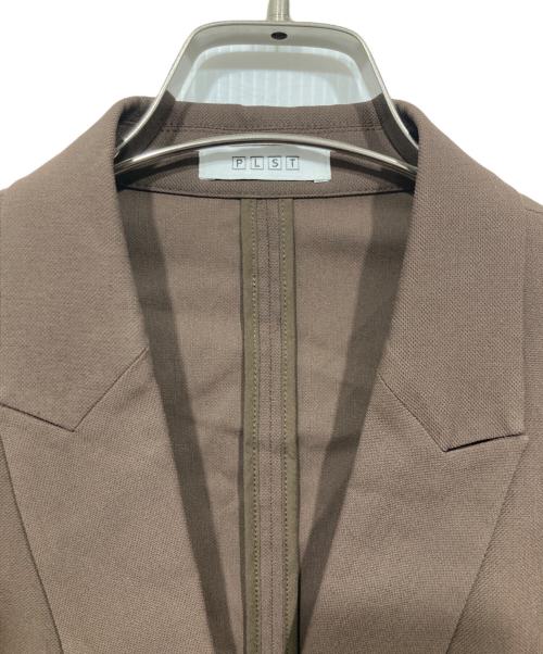 PLST（プラステ）PLST (プラステ) リネンブレンドダブルジャケット ブラウン サイズ:Mの古着・服飾アイテム