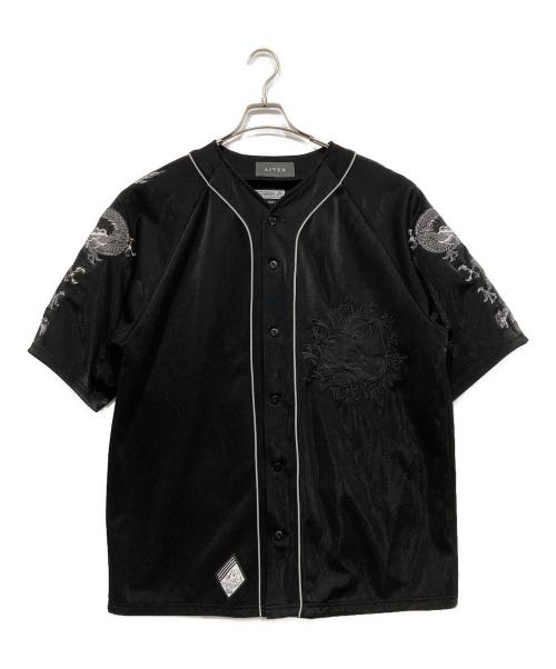 AIVER（アイバー）AIVER (アイバー) GALFY (ガルフィー) YABAIベースボールシャツ ブラック サイズ:XLの古着・服飾アイテム