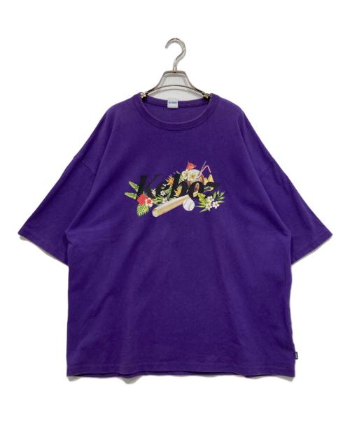 KEBOZ（ケボズ）KEBOZ (ケボズ) プリントTシャツ パープル サイズ:Lの古着・服飾アイテム