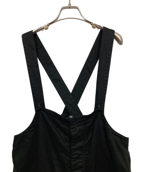 confect（コンフェクト）confect (コンフェクト) カポックツイル デッキトラウザーズオーバーオール ブラック サイズ:3の古着・服飾アイテム