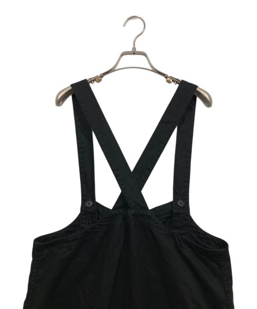 confect（コンフェクト）confect (コンフェクト) カポックツイル デッキトラウザーズオーバーオール ブラック サイズ:3の古着・服飾アイテム