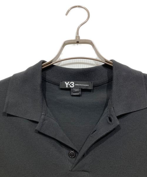 Y-3（ワイスリー）Y-3 (ワイスリー) 袖ロゴ半袖 鹿の子 ポロシャツ ブラック サイズ:Sの古着・服飾アイテム