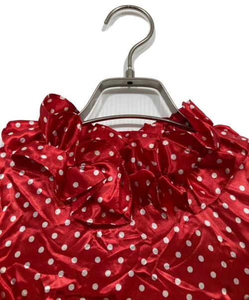 COMME des GARCONS GIRL（コムデギャルソンガール）COMME des GARCONS GIRL (コムデギャルソンガール) フリルドットブラウス レッド サイズ:Sの古着・服飾アイテム