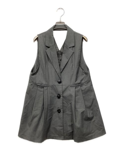 willfully（ウィルフリー）willfully (ウィルフリー) ペプラムベスト グレー サイズ:Freeの古着・服飾アイテム