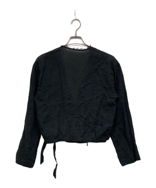 Plage（プラージュ）Plage (プラージュ) Linen カシュクール lace ブラウス ブラック サイズ:表記なしの古着・服飾アイテム
