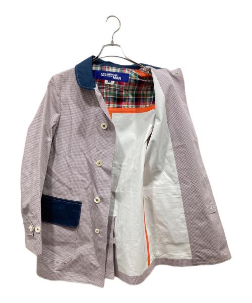 JUNYA WATANABE CdG MAN（ジュンヤ ワタナベ コム デ ギャルソン マン）JUNYA WATANABE CDG MAN (ジュンヤ ワタナベ コム デ ギャルソン マン) チェックステンカラーコート レッド サイズ:Sの古着・服飾アイテム