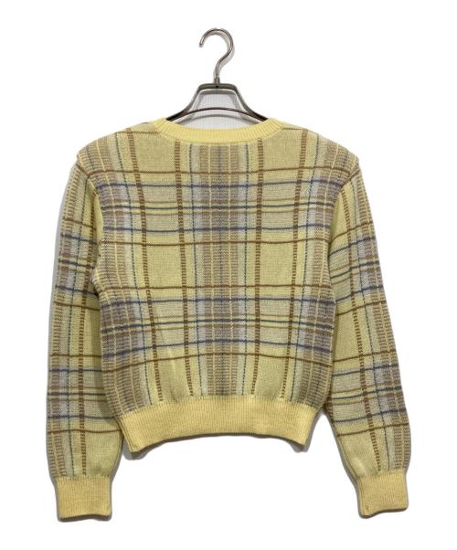 GRACE CONTINENTAL（（グレースコンチネンタル）GRACE CONTINENTAL (（グレースコンチネンタル) チェックニットトップ イエロー サイズ:36の古着・服飾アイテム