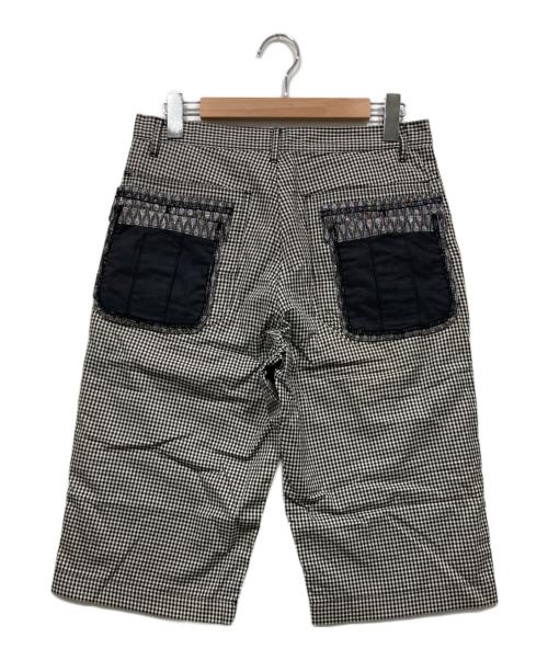 COMME des GARCONS HOMME PLUS（コムデギャルソンオムプリュス）COMME des GARCONS HOMME PLUS (コムデギャルソンオムプリュス) チェッククロップドパンツ ブラック×ホワイト サイズ:Sの古着・服飾アイテム