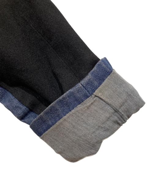 COMME des GARCONS HOMME PLUS EVER GREEN（コムデギャルソンオムプリュス エバーグリーン）COMME des GARCONS HOMME PLUS EVER GREEN (コムデギャルソンオムプリュス エバーグリーン) 製品染めデニムドッキング縮絨ジャケット ブラック サイズ:Sの古着・服飾アイテム