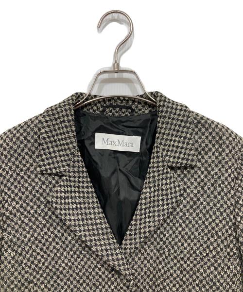 MaxMara（マックスマーラ）MaxMara (マックスマーラ) ヴァージンウール千鳥格子4Bジャケット ブラック サイズ:40の古着・服飾アイテム