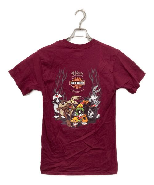 HARLEY-DAVIDSON（ハーレーダビッドソン）HARLEY-DAVIDSON (ハーレーダビッドソン) Hanes (ヘインズ) プリントTシャツ ボルドー サイズ:Sの古着・服飾アイテム