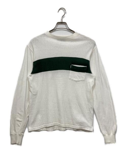 KAPTAIN SUNSHINE（キャプテンサンシャイン）KAPTAIN SUNSHINE (キャプテンサンシャイン) BEAMS PLUS (ビームスプラス) ラインポケットカットソー ホワイト サイズ:Sの古着・服飾アイテム