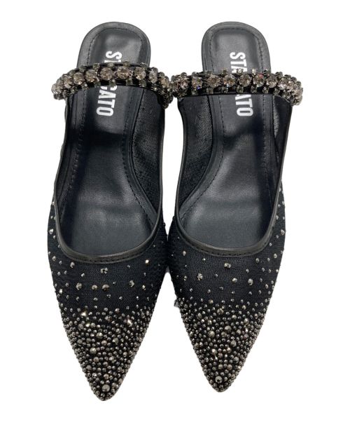 STACCATO（スタッカート）STACCATO (スタッカート) ブライトシャインシースルーミュール ブラック サイズ:22.5cmの古着・服飾アイテム