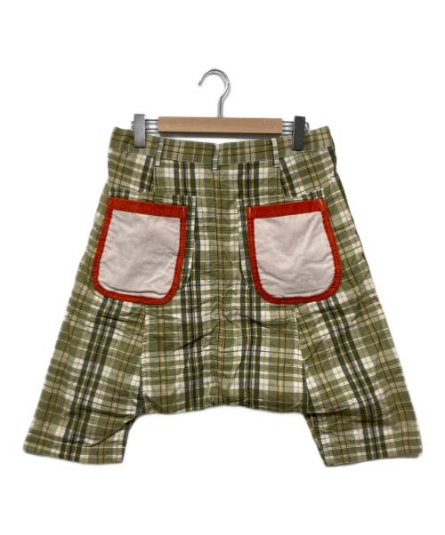COMME des GARCONS HOMME PLUS（コムデギャルソンオムプリュス）COMME des GARCONS HOMME PLUS (コムデギャルソンオムプリュス) チェック柄サルエルパンツ グリーン サイズ:XSの古着・服飾アイテム