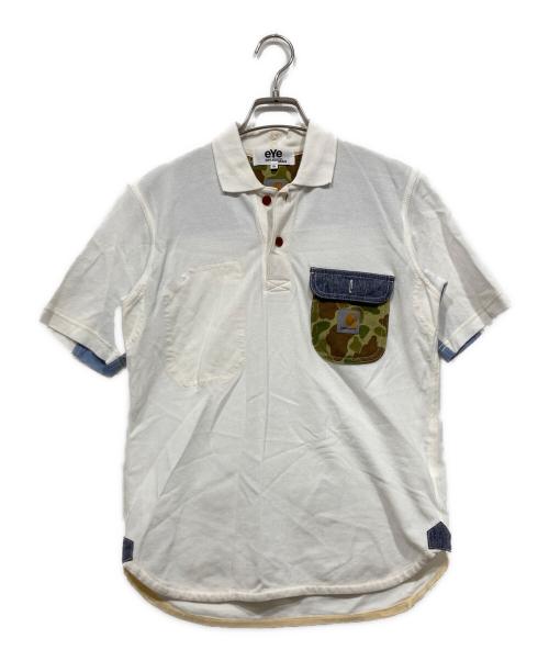 eYe COMME des GARCONS JUNYAWATANABE MAN（アイ コム デ ギャルソン ジュンヤ ワタナベ マン）eYe COMME des GARCONS JUNYAWATANABE MAN (アイ コム デ ギャルソン ジュンヤ ワタナベ マン) CarHartt (カーハート) ポロシャツ ホワイト サイズ:Ｓの古着・服飾アイテム