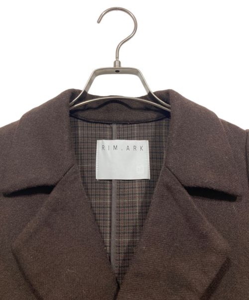 RIM.ARK（リムアーク）RIM.ARK (リムアーク) ダブルブレステッド リバーコート ブラウン サイズ:38の古着・服飾アイテム