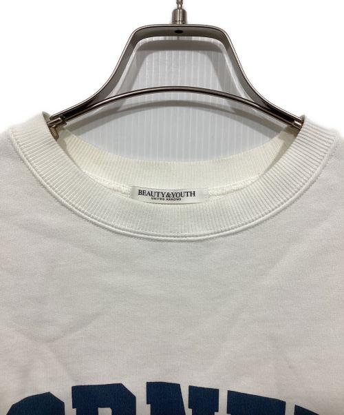 BEAUTY&YOUTH（ビューティーアンドユース）BEAUTY&YOUTH (ビューティーアンドユース) コットン裏毛 ロゴ スウェット プルオーバー ホワイト サイズ:-の古着・服飾アイテム