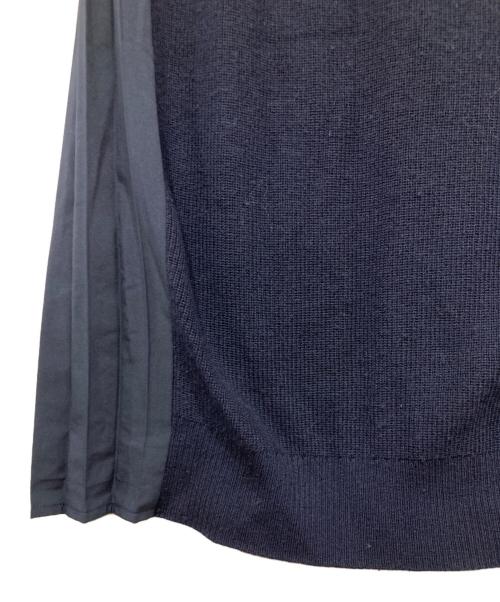 TONAL（トーナル）TONAL (トーナル) プリーツ切替ニットワンピース ネイビー サイズ:38の古着・服飾アイテム