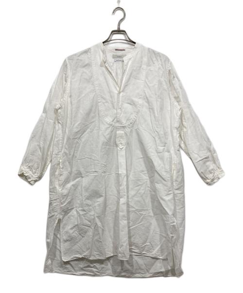 ARGUE（アーギュ）ARGUE (アーギュ) コットンリネンフレンチヴィンテージチュニック ホワイト サイズ:FREEの古着・服飾アイテム