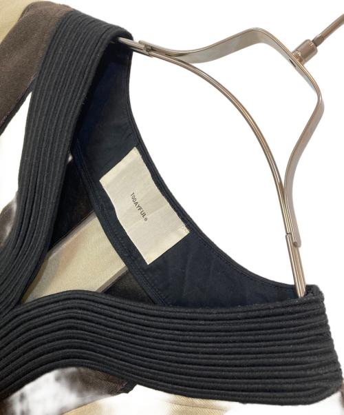 TODAYFUL（トゥデイフル）TODAYFUL (トゥデイフル) ストライプカフタンドレス ベージュ×ブラウン サイズ:36の古着・服飾アイテム