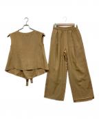 SLOBE IENAスローブ イエナ）の古着「リネンライク2WAYブラウス×イージーパンツセットアップ」｜ベージュ