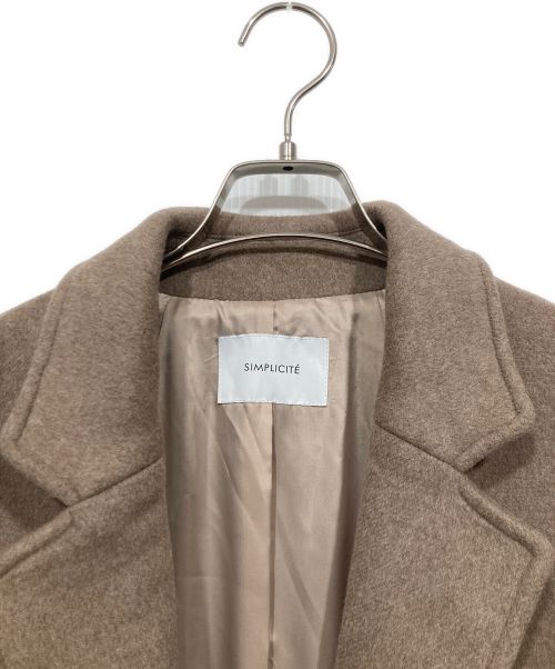 SIMPLICITE（シンプリシテ）SIMPLICITE (シンプリシテ) Wビーバーロングチェスターコート ベージュ サイズ:FREEの古着・服飾アイテム