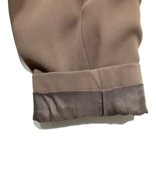 JUSGLITTY（ジャスグリッティー）JUSGLITTY (ジャスグリッティー) ノーカラージャケット ブラウン サイズ:2の古着・服飾アイテム