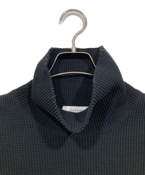 PHEENY（フィーニー）PHEENY (フィーニー) ビッグワッフルハイネックカットソー ブラック サイズ:FREEの古着・服飾アイテム