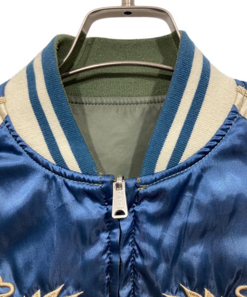 ALPHA（アルファ）ALPHA (アルファ) リバーシブルスーベニアジャケット ブルー×カーキ サイズ:XSの古着・服飾アイテム