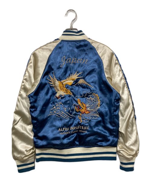ALPHA（アルファ）ALPHA (アルファ) リバーシブルスーベニアジャケット ブルー×カーキ サイズ:XSの古着・服飾アイテム