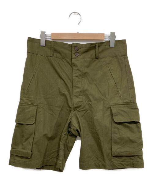 HOUSTON（ヒューストン）HOUSTON (ヒューストン) M-47 ヘリンボーンツイル ショーツ オリーブ サイズ:13の古着・服飾アイテム