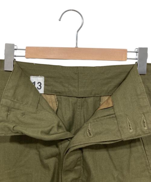 HOUSTON（ヒューストン）HOUSTON (ヒューストン) M-47 ヘリンボーンツイル ショーツ オリーブ サイズ:13の古着・服飾アイテム