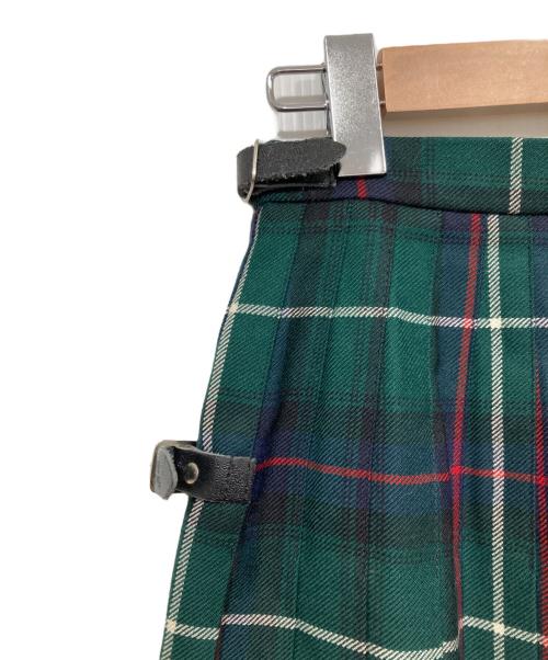 GLEN NEVIS（グレン ネイビス）GLEN NEVIS (グレン ネイビス) プリーツチェックラップスカート グリーン サイズ:Lの古着・服飾アイテム
