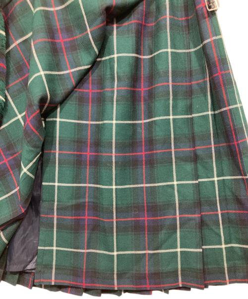 GLEN NEVIS（グレン ネイビス）GLEN NEVIS (グレン ネイビス) プリーツチェックラップスカート グリーン サイズ:Lの古着・服飾アイテム