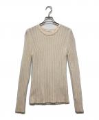 M-PREMIERエムプルミエ）の古着「ウールカシミヤクルーネックリブニット」｜アイボリー