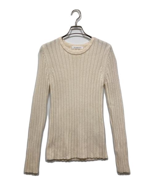 M-PREMIER（エムプルミエ）M-PREMIER (エムプルミエ) ウールカシミヤクルーネックリブニット アイボリー サイズ:38の古着・服飾アイテム
