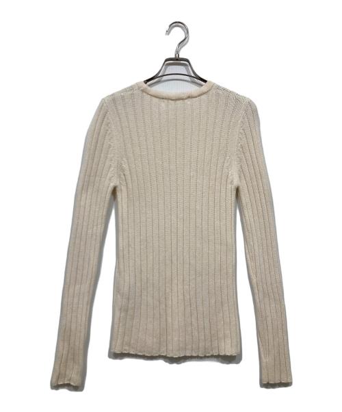M-PREMIER（エムプルミエ）M-PREMIER (エムプルミエ) ウールカシミヤクルーネックリブニット アイボリー サイズ:38の古着・服飾アイテム