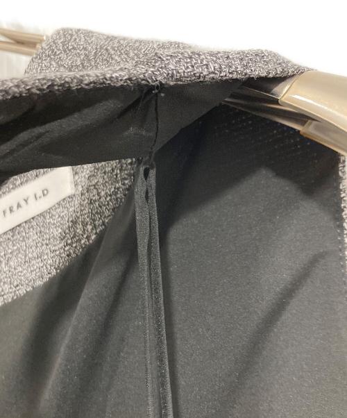 FRAY ID（フレイ アイディー）FRAY ID (フレイ アイディー) ショートノーカラージレベストコンビワンピ ブラック×グレーの古着・服飾アイテム