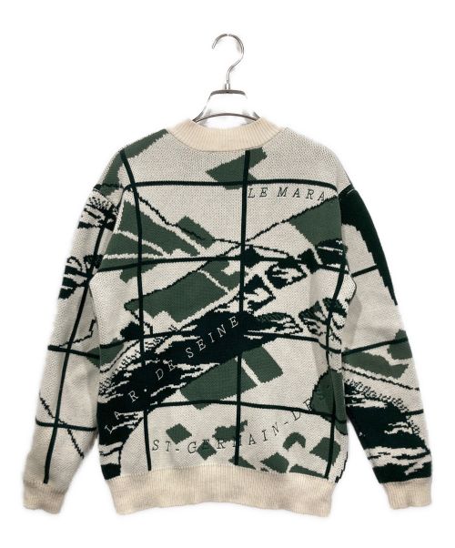 KITH（キス）KITH (キス) Paris Atlas Crewneck ホワイト×グリーン サイズ:表記なしの古着・服飾アイテム