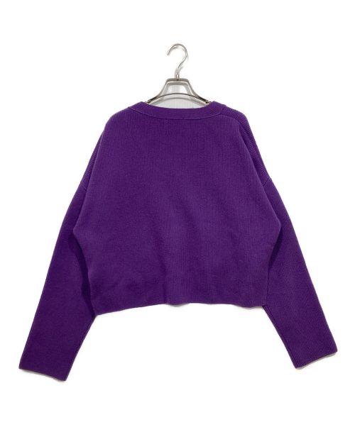 LE PHIL（ル フィル）LE PHIL (ル フィル) ウールカシミアコンパクトカーディガン パープル サイズ:FREEの古着・服飾アイテム