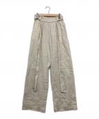 HYKEハイク）の古着「リネンパンツ / LINEN WIDE LEG PANTS」｜アイボリー