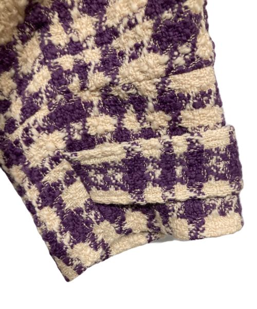 Scrap Book（スクラップブック）Scrap Book (スクラップブック) チェックコート  パープル×アイボリー サイズ:Mの古着・服飾アイテム