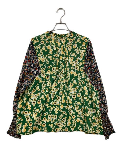 SUMISTYLE（スミスタイル）sumistyle (スミスタイル) ピンタックボリューム袖ブラウス グリーン サイズ:Fの古着・服飾アイテム