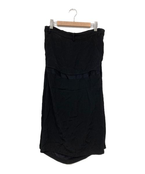 Y's（ワイズ）Y's (ワイズ) デザインロングスカート ブラック サイズ:3の古着・服飾アイテム