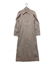 FRAY ID（フレイ アイディー）の古着「タックスリーブシャツワンピース」｜ピンク