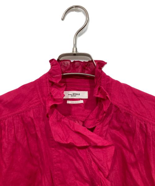 ISABEL MARANT ETOILE（イザベルマランエトワール）ISABEL MARANT ETOILE (イザベルマランエトワール) PAMIAS TOP フリルカラーブラウス ピンク サイズ:36の古着・服飾アイテム