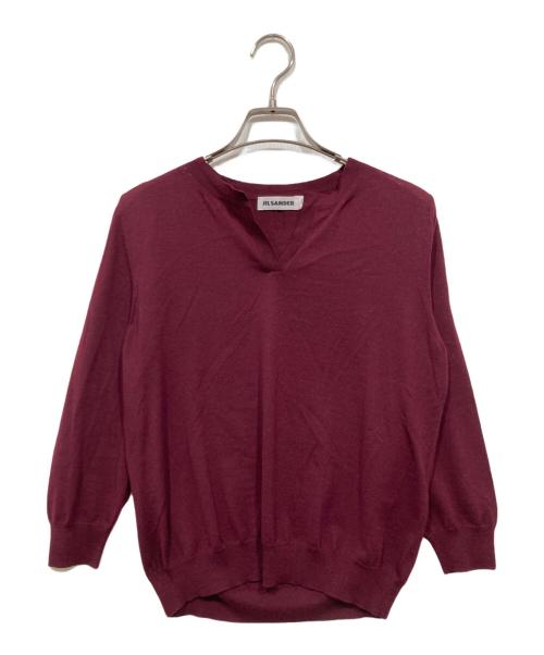 JIL SANDER（ジルサンダー）JIL SANDER (ジルサンダー) スキッパーウールニット ボルドー サイズ:40の古着・服飾アイテム