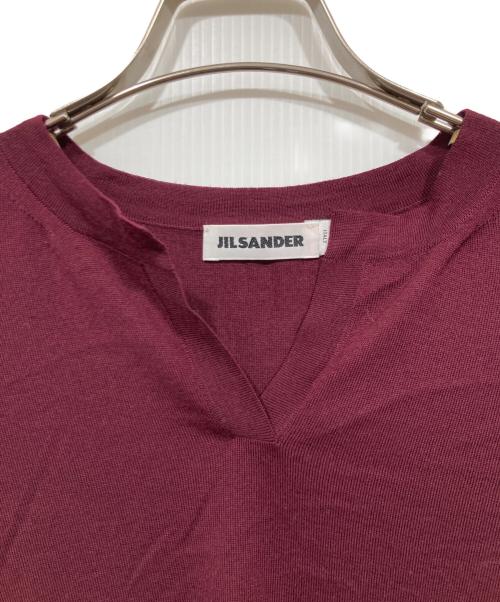 JIL SANDER（ジルサンダー）JIL SANDER (ジルサンダー) スキッパーウールニット ボルドー サイズ:40の古着・服飾アイテム